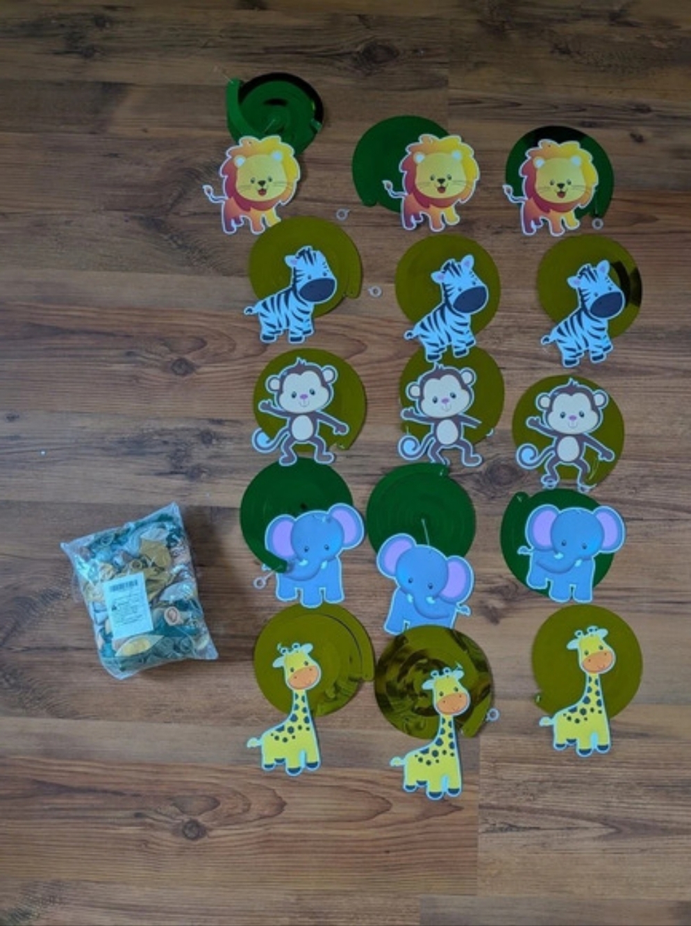 New Jungle Safari Party Decorations Balloons Set For Arch and Hanging Swirls Set